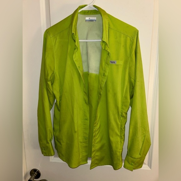 Columbia long sleeve lime green fishing shirt. Size medium - Picture 1 of 7
